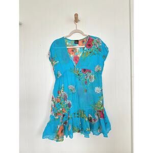 SPANISH ARCHIVE Creaciones Gavi Ibiza Cotton Resort Dress - Exotic Floral - OS
